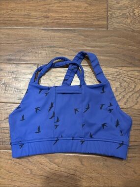 Oiselle Blue Bird Print Sports Bra NWOT